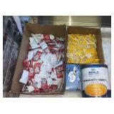 Boxes of Ketchup & Mustard, Tea & Can of Oranges