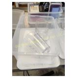 Tub & (2) Plastic Measuring Cups