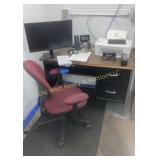 Desk, Office Chair, Printer, Monitor & Misc.