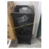 (3) Black Milk Crates