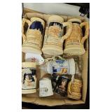Box of Beer Steins & Mugs