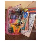 Box of Markers, Crayons & Miscellaneous (C)