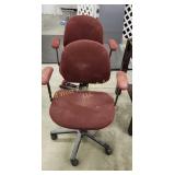 (2) Burgundy Office Chairs