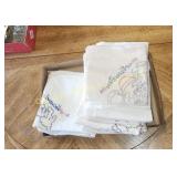 Box of Embroidered Dish Towels (K)