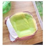 (13) Green Depression Dinner Plates