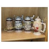 (4) Beer Steins (LR)