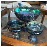 (3) Carnival Glass Pieces (FR)