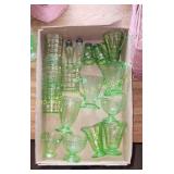 Box of Green Depression Items