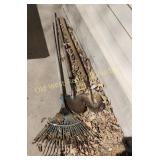 (2) Shovels & Leaf Rake (O)