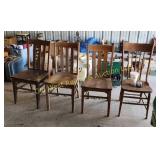 (4) Antique Wood Chairs (MG)
