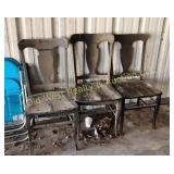 (3) Antique Wood Chairs (MG)