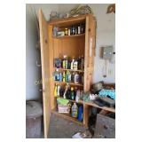 Wood Cupboard & Contents (G)