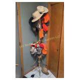 Coat Rack & Assorted Hats (WR)