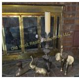 Brass Elephants, Duck & Candle Holder
