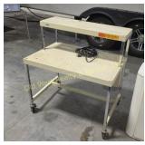 Metal Table w/Rollers & Electric Outlets