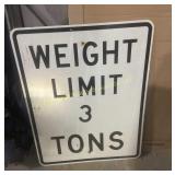 Weight Limit 3 Tons Sign