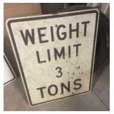 Weight Limit 3 Tons Sign