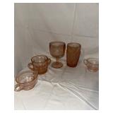 Assorted Pink Depression Glassware