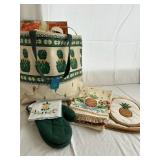 Assorted Pineapple Kitchen Items and Tote Bag