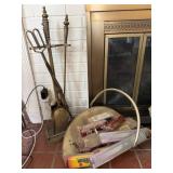 Fireplace Tools, Wood holder, and Fire Start Logs