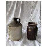 Stoneware Crock and Jug