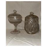 Assorted Clear Glass Candy Dishes with Lids