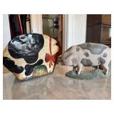 Metal Pig Door Stop and Pig Decor