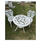 White Cast Iron Bistro Set