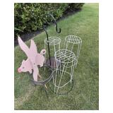 Assorted Plant Stands and "When Pigs Fly" Lawn