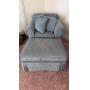 Blue Armchair With Ottoman Armchair- 40x35x31