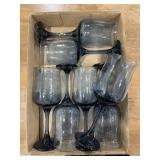 Set of dark blue glasses
