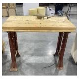 Wooden Workbench w/ Metal Base