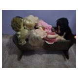 Vintage Dolls & Cradle