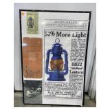 Dietz Lantern Framed Advertisement 36"X24"