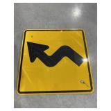Yellow Metal Road Sign 30"X30"