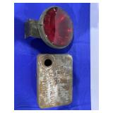 Vintage Tail Lamp and Cast-Iron Fuel Tank