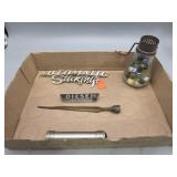 Nut Chopper w/ Glass Marbles & Signage
