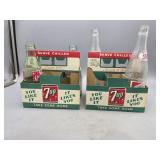 Vintage 7up Paper 6 Pack Carriers w/ Vintage