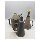 Small Kerosene Can w/ Two Railroad Lanterns or