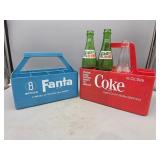 Plastic Coca-Cola & Fanta Carriers w/ Vintage