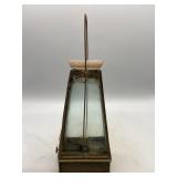 Antique Rust-Covered Triangular Metal Lantern