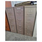 Three Four Drawer Filing Cabinets