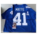 Tom Matte Signed Colts Jersey - JSA Certified