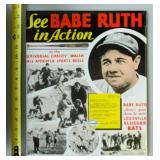 Babe Ruth In Action Retro Decorative Metal Sign