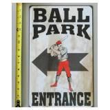 Ball Park Entrance Retro Decorative 16" Sign