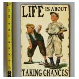 Baseball Taking Chances Retro Decorative Sign