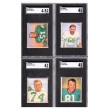 1950 Bowman Football Lot of 4 Cards - Graded SGC