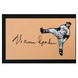 Warren Spahn Signed Index Card