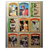 1972 Topps Baseball Lot of 9 Cards w/