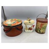 Vintage Metal Christmas Tins and Decor